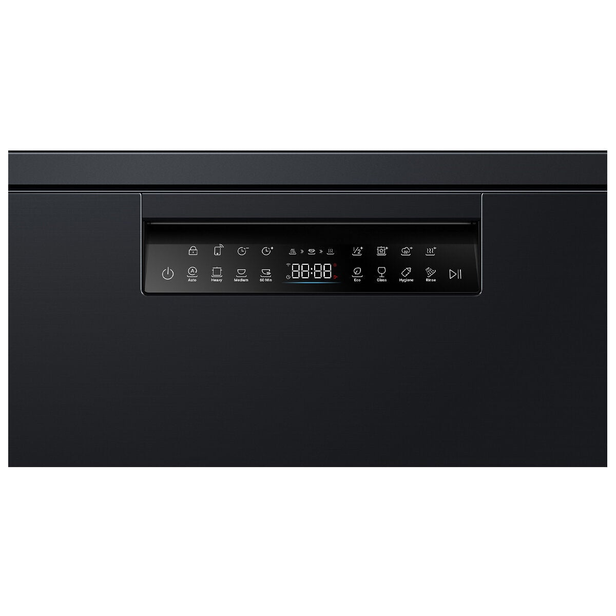 Haier 60cm Freestanding Dishwasher with Steam - 15 Place Settings - Black - Auto Door Opening - HDW15F3B1