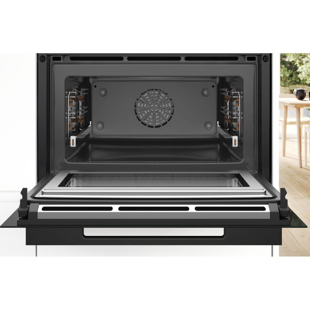 Bosch Series 8 Accentline compact oven with microwave - 45L, 4D HotAir, TFT touch display, black - CMG936AB1A