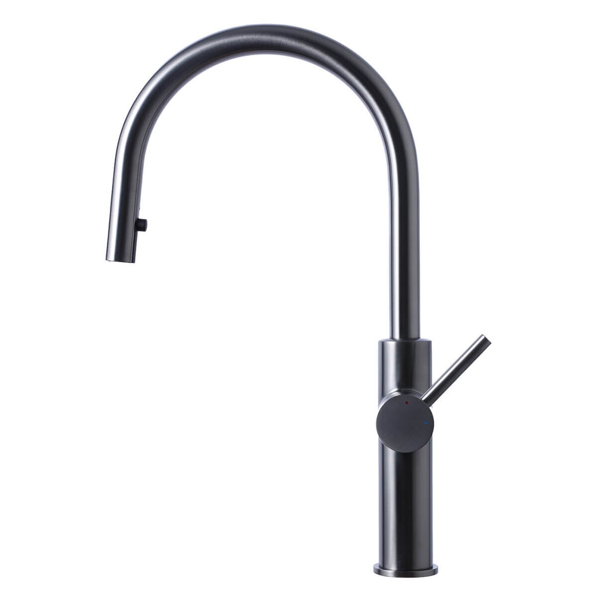 Titan Essentials Lite Gooseneck Pull Out Kitchen Mixer Tap - Brushed Gunmetal PVD, 6 Star WELS - TTGMXP
