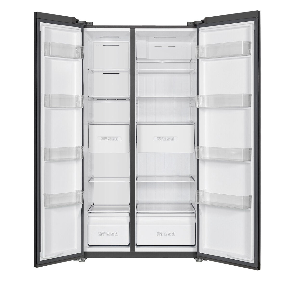 TCL 505L Side by Side Fridge Freezer - Grey with Frost Free Cooling and Digital Touch Display - P525SBC