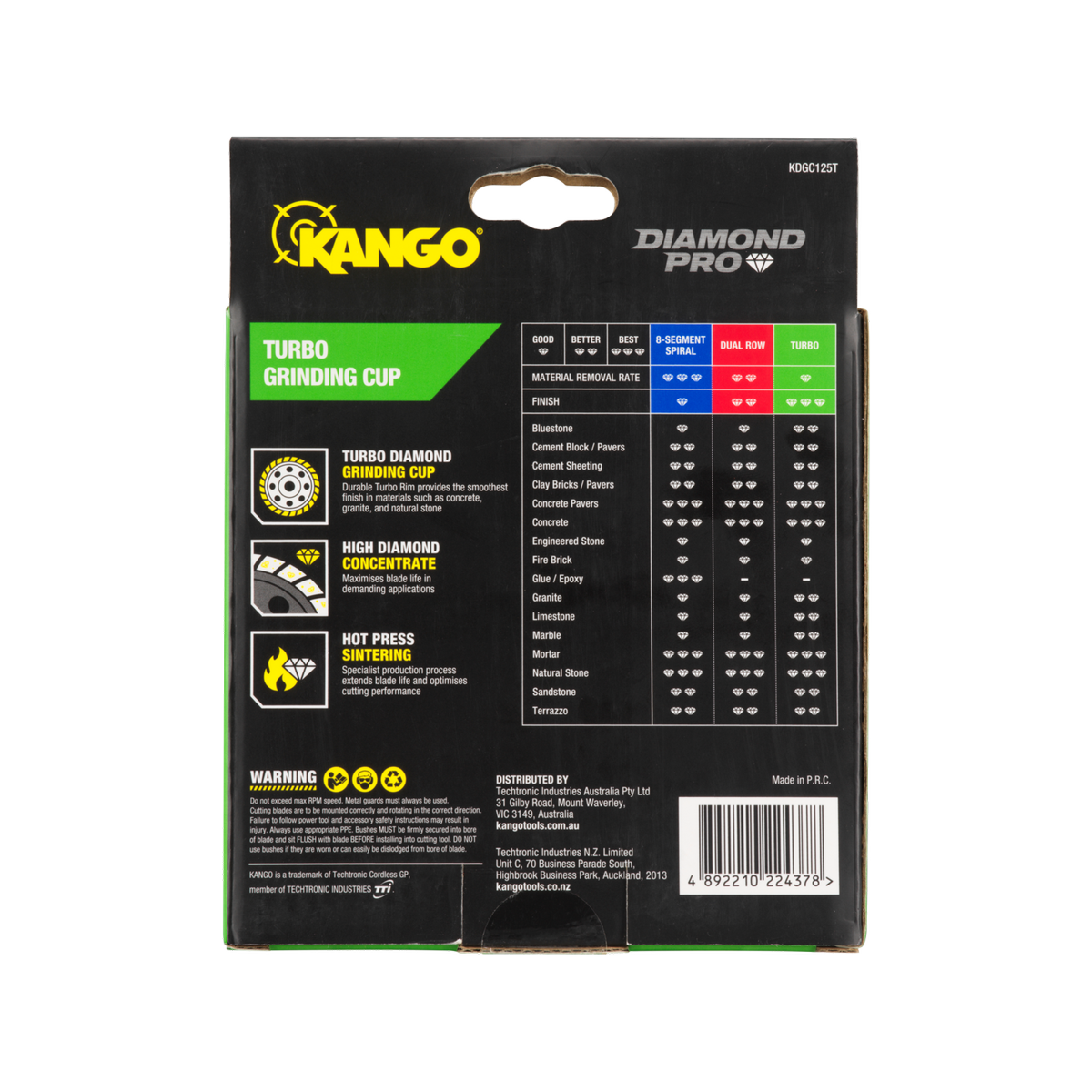 Kango 125mm Turbo Diamond Grinding Cup KDGC125T