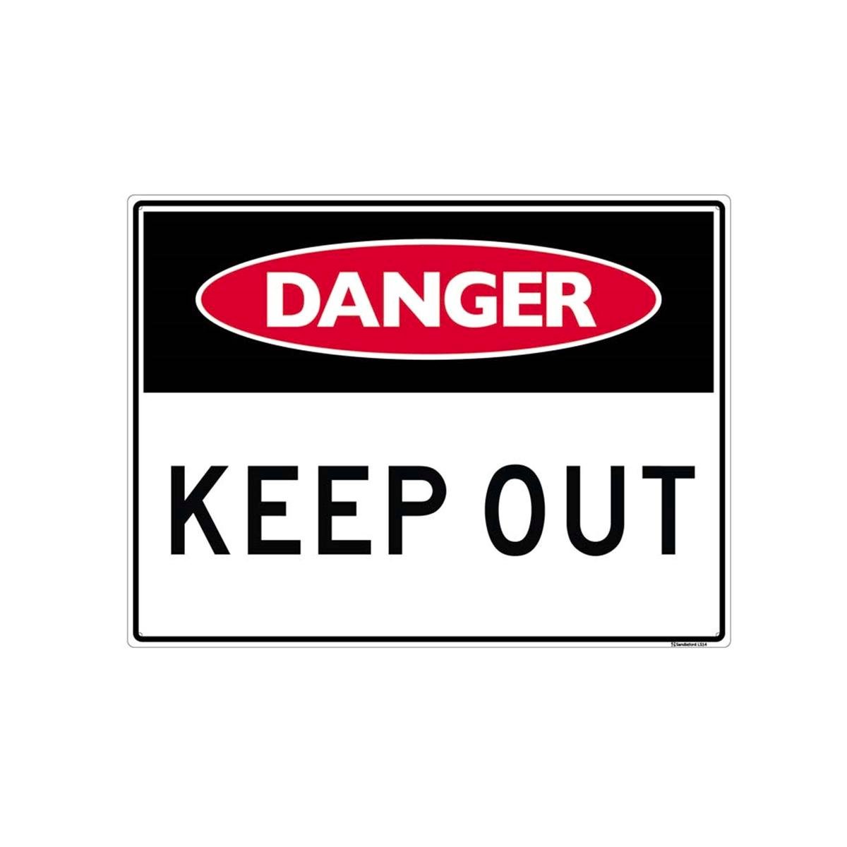 Sandleford Keep Out Site Sign 450 x 600mm Polypropylene - Weather Resistant