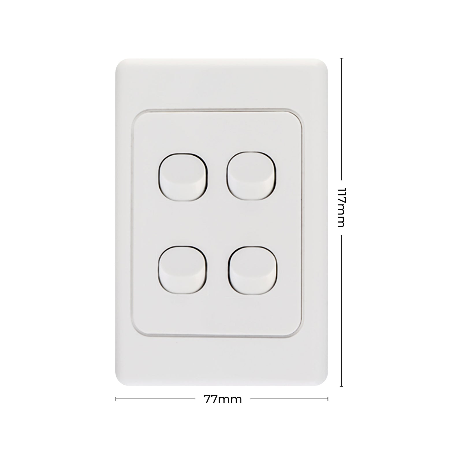 DETA White Quad Vertical Light Switch 4 Gang Polycarbonate Indoor