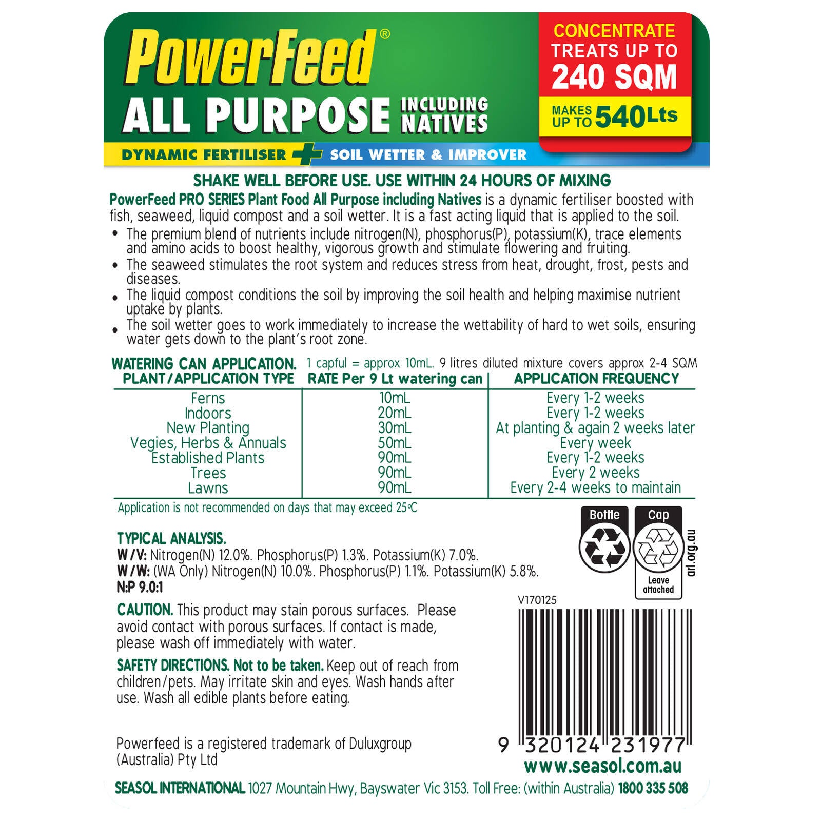 PowerFeed 1.2L Pro Series All-Purpose Liquid Fertiliser
