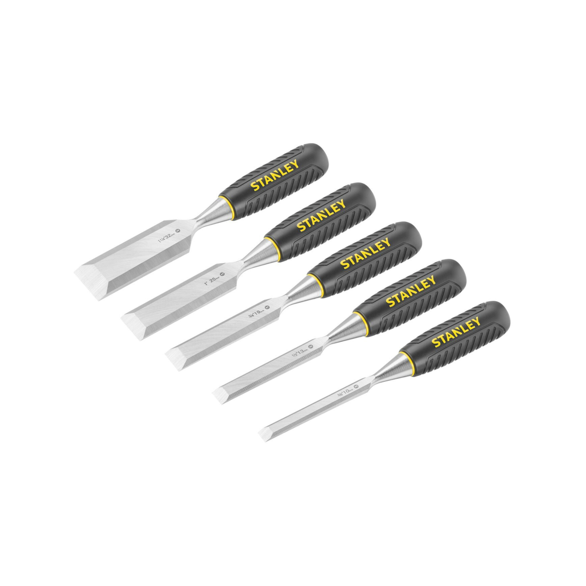 Stanley 5 Piece Essentials Chisel Set - 10mm to 32mm - Carbon Steel Blades - SuperSaverAU - view 3