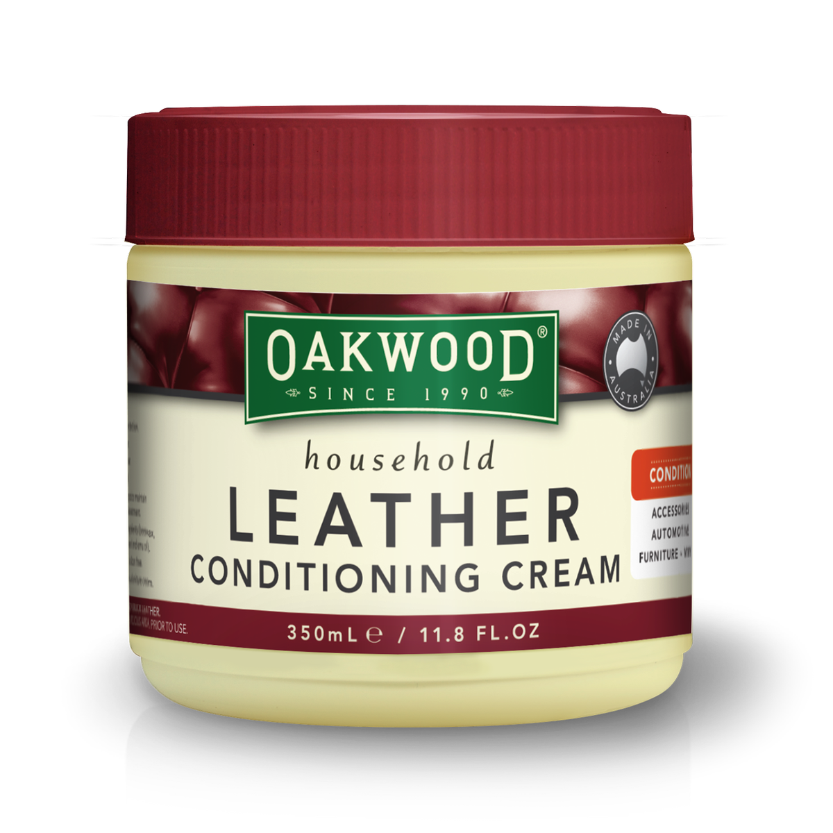 Oakwood 350ml Household Leather Conditioning Cream Phosphate Free
