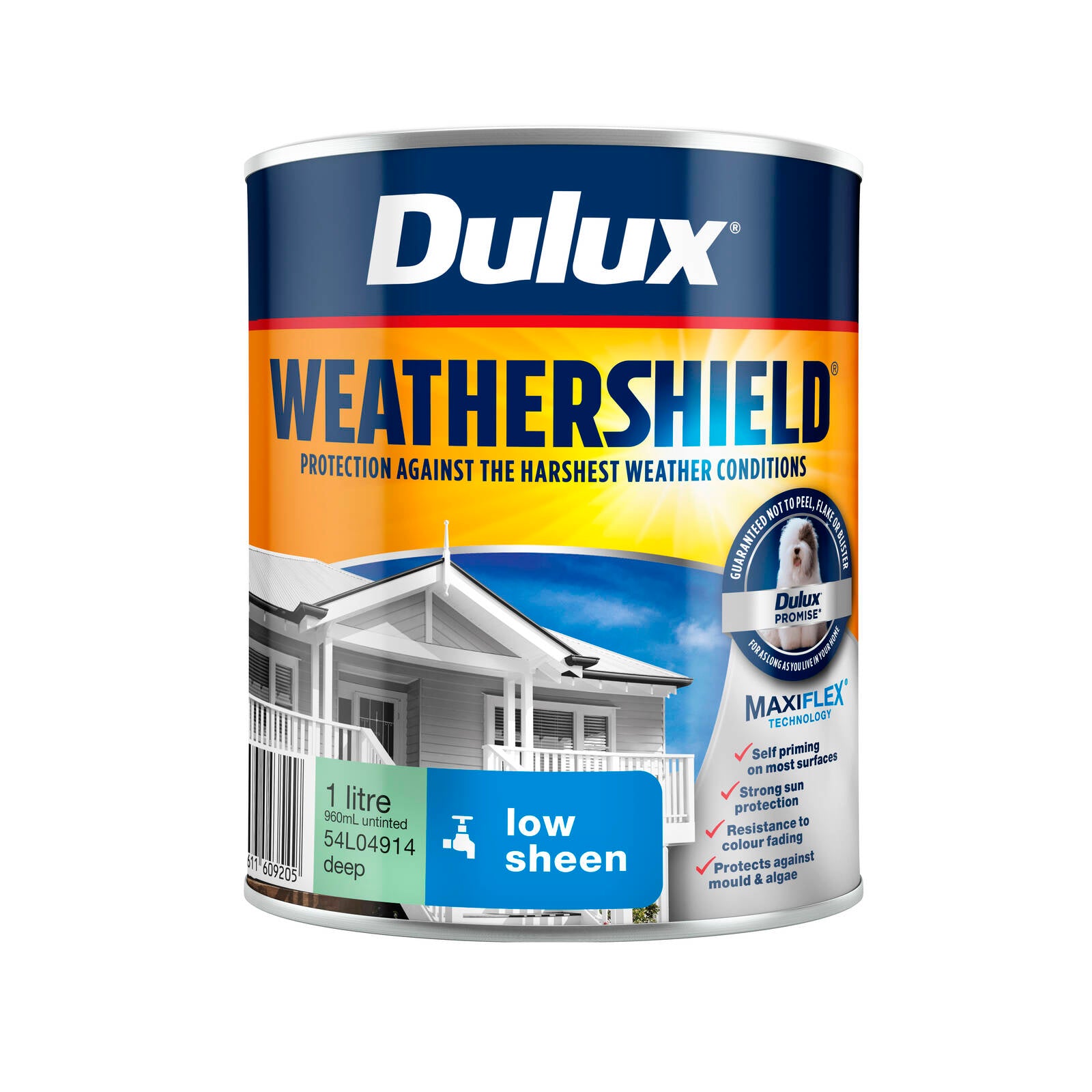 Dulux Weathershield 1L Deep Base Low Sheen Exterior Paint