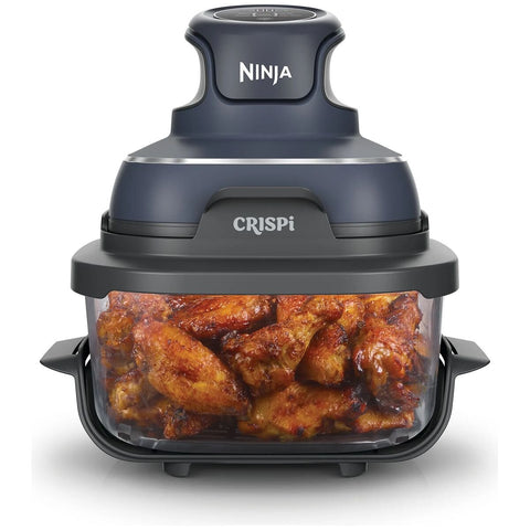 Ninja Crispi 4-in-1 Portable Glass Air Fryer - Cyberspace Blue, Glass Bowl, Compact Size - FN101GY