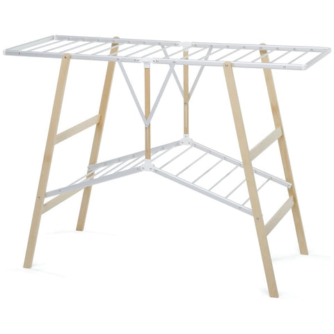 Foppapedretti Ciak Clothes Airer - 14m Drying Space, Beechwood and Aluminium, Natural - F9900424188