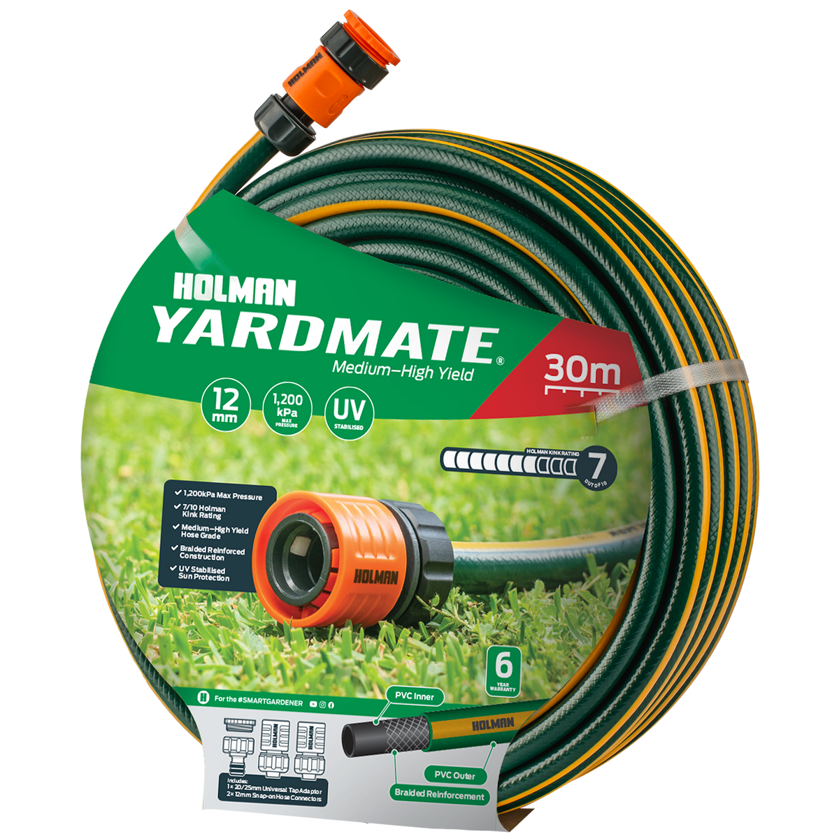 Holman Garden Hose - 12mm x 30m - PVC - UV Stabilised - SuperSaverAU - view 1