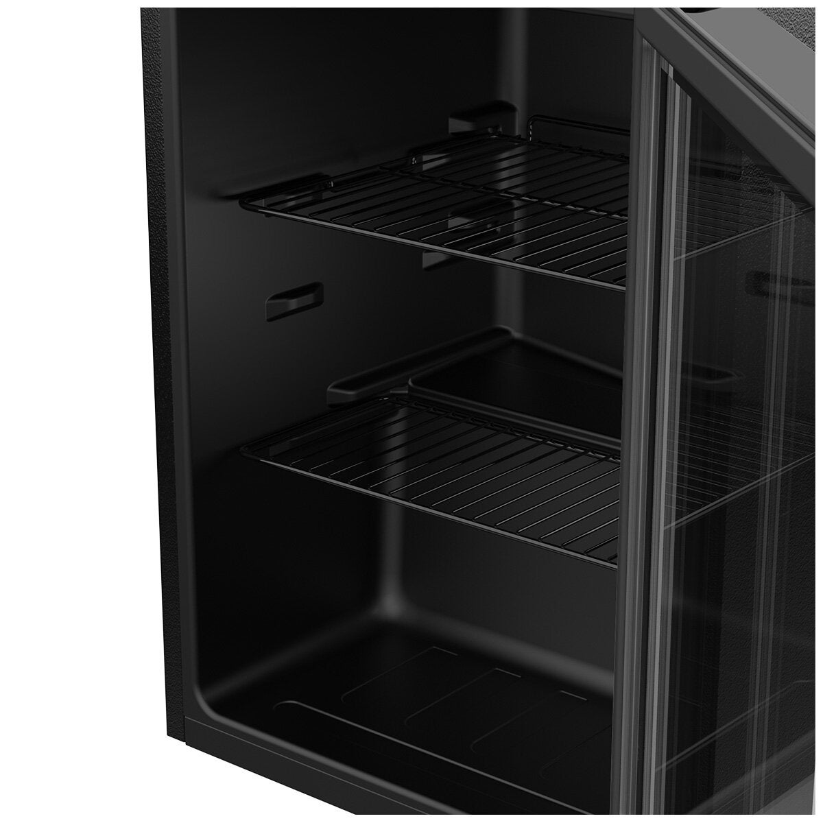 CHiQ 64L beverage centre - black glass door, lockable, 2 star energy rating, 112kWh per year - CBC064BG