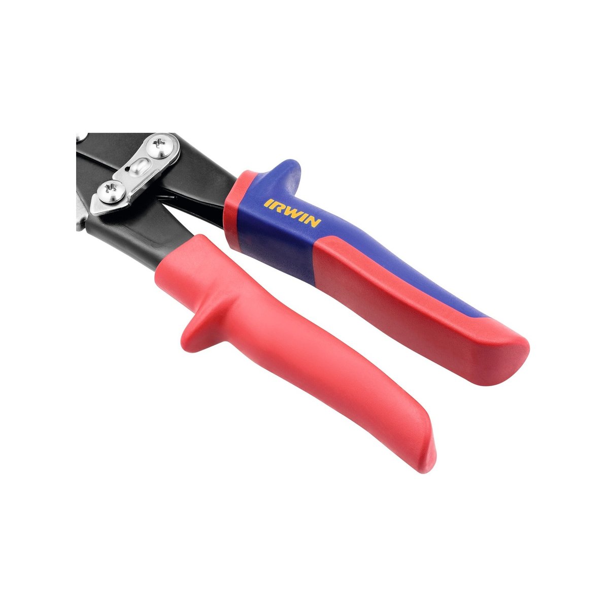 Irwin Left Straight Cut Offset Aviation Snips - 33mm Steel Blade, Red