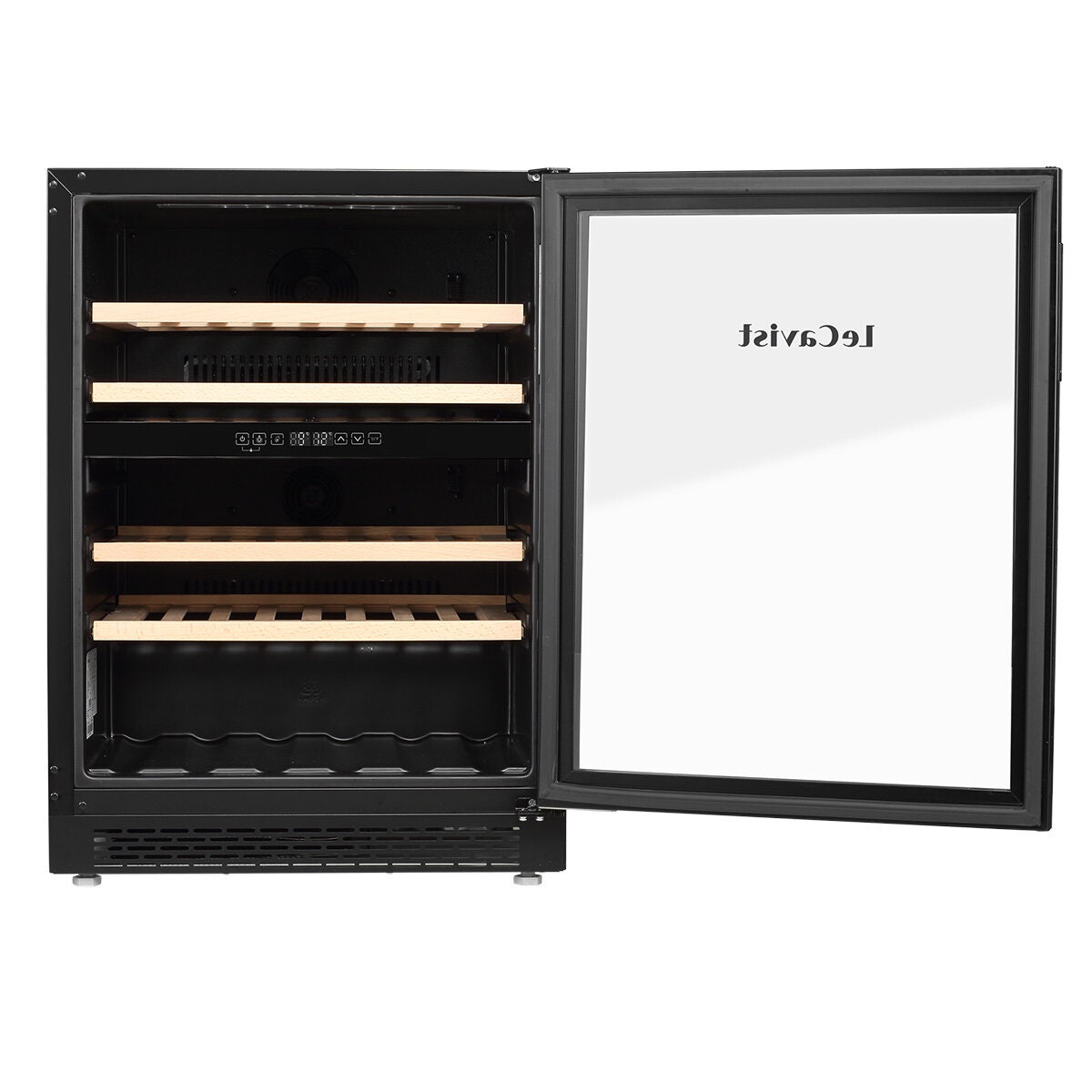 LeCavist 44 Bottle Dual Zone Wine Cabinet - Black - Humidity Control - Anti-Vibration - LJ44VN2ZBU