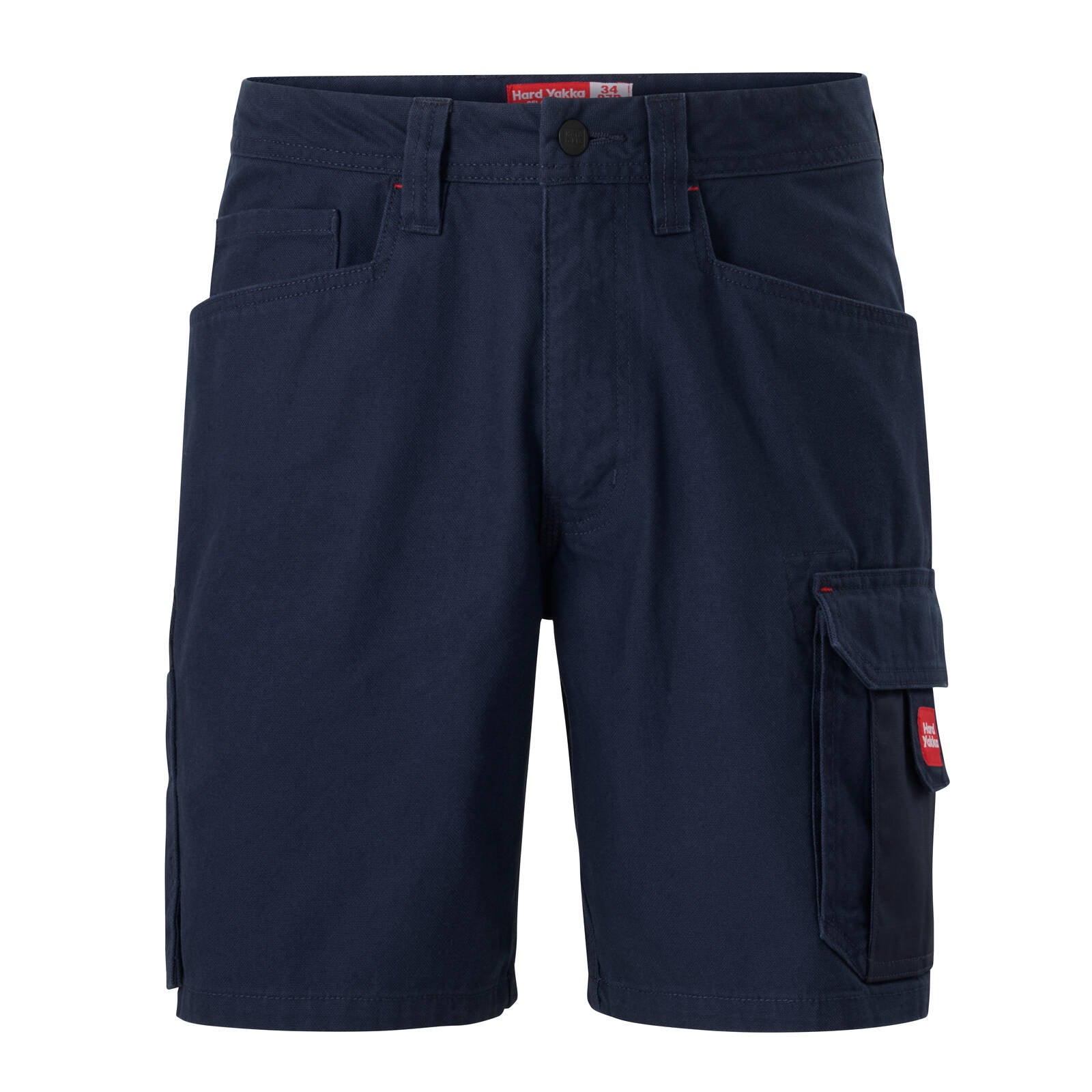 Hard Yakka Legends Relaxed Fit Cotton Work Cargo Shorts - Navy, Size 107R