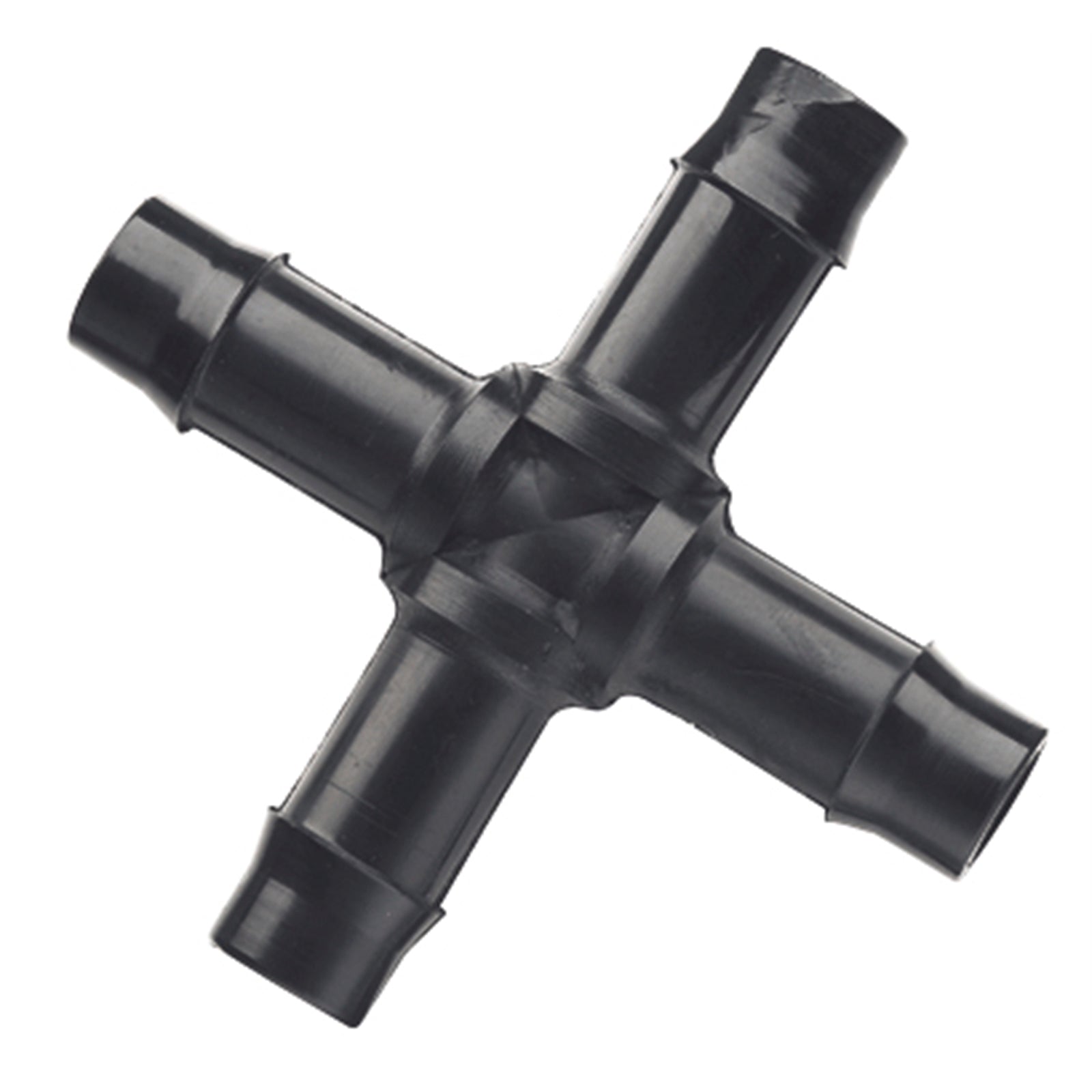 Pope 13mm Barbed Cross 5 Pack - Black Polypropylene 4-Way Drip Irrigation Fitting