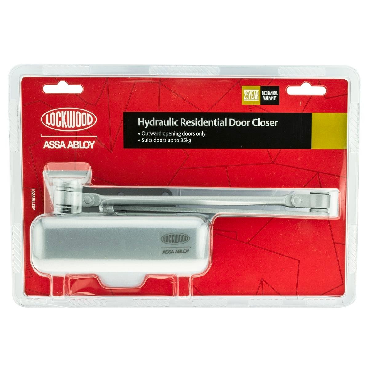 Lockwood 1022 Series Hydraulic Door Closer Silver Zinc Diecast Adjustable 35kg