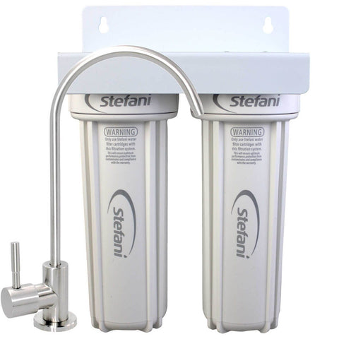 Stefani Twin Stage Undersink Water Filtration System - 5 Micron - WaterMark Certified - UCFA-02-LF