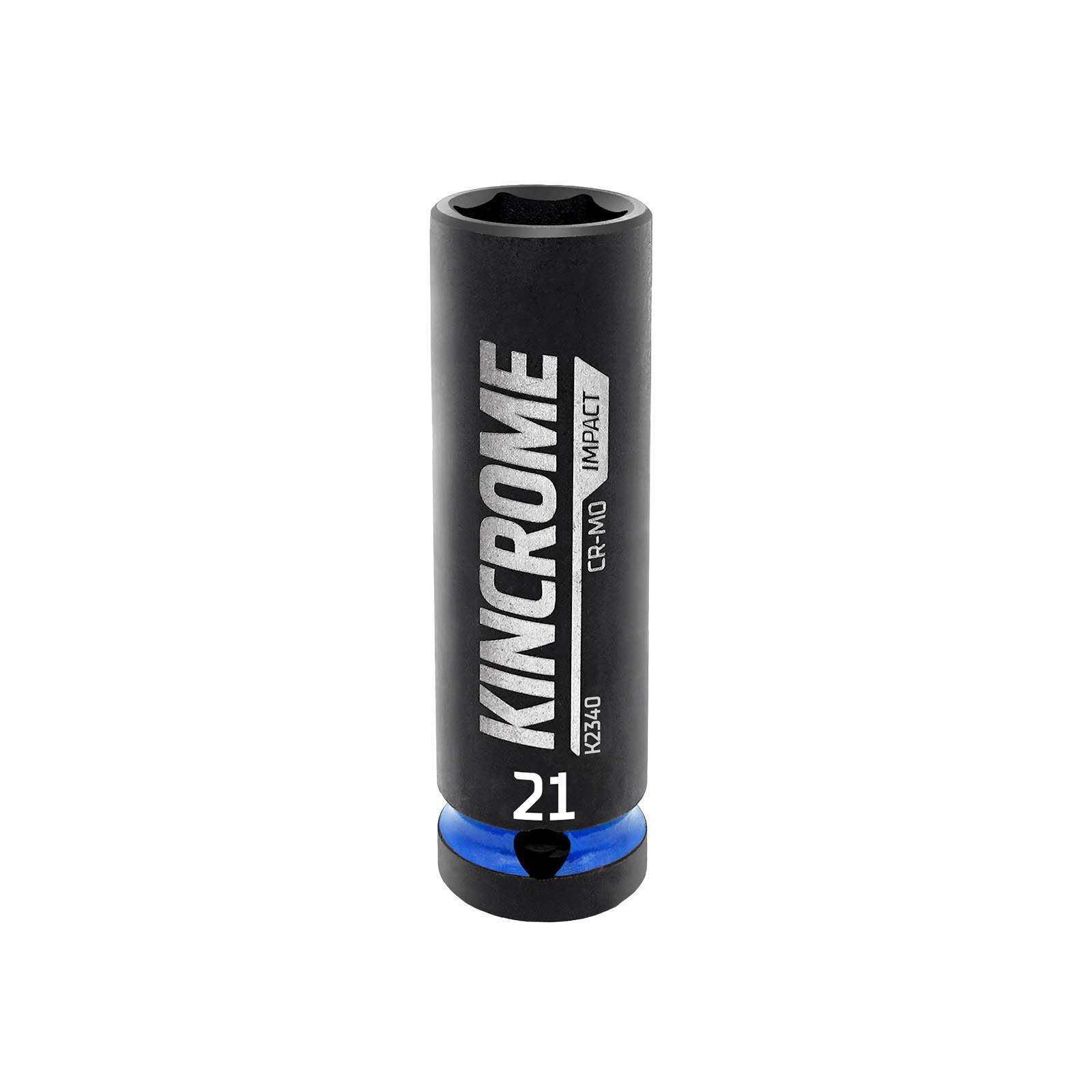 Kincrome 21mm 1/2" Drive Deep Impact Socket, 6 Point Cr-Mo