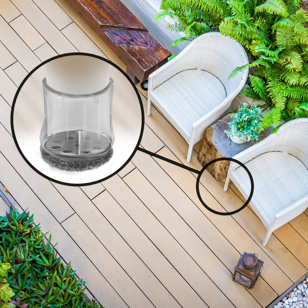 Slipstick M6 35-42mm Clear Sleeve Outdoor Berber Furniture Floor Protector 4 Pack