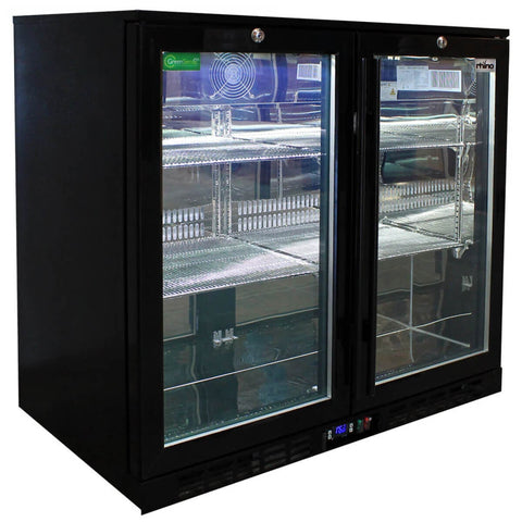 Rhino 208L 2 Door Beverage Centre - Black Cabinet, Dual Glazed Low E Glass Doors - SG2H-NQ