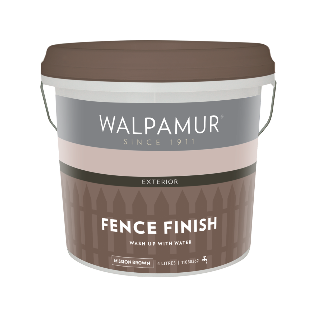 Walpamur 4L Mission Brown Low Sheen Fence Finish Water Based Outdoor