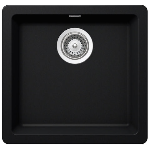 Abey Schock Puro Soho single bowl sink 23L - black Nano-Granite, topmount or undermount - N100SP