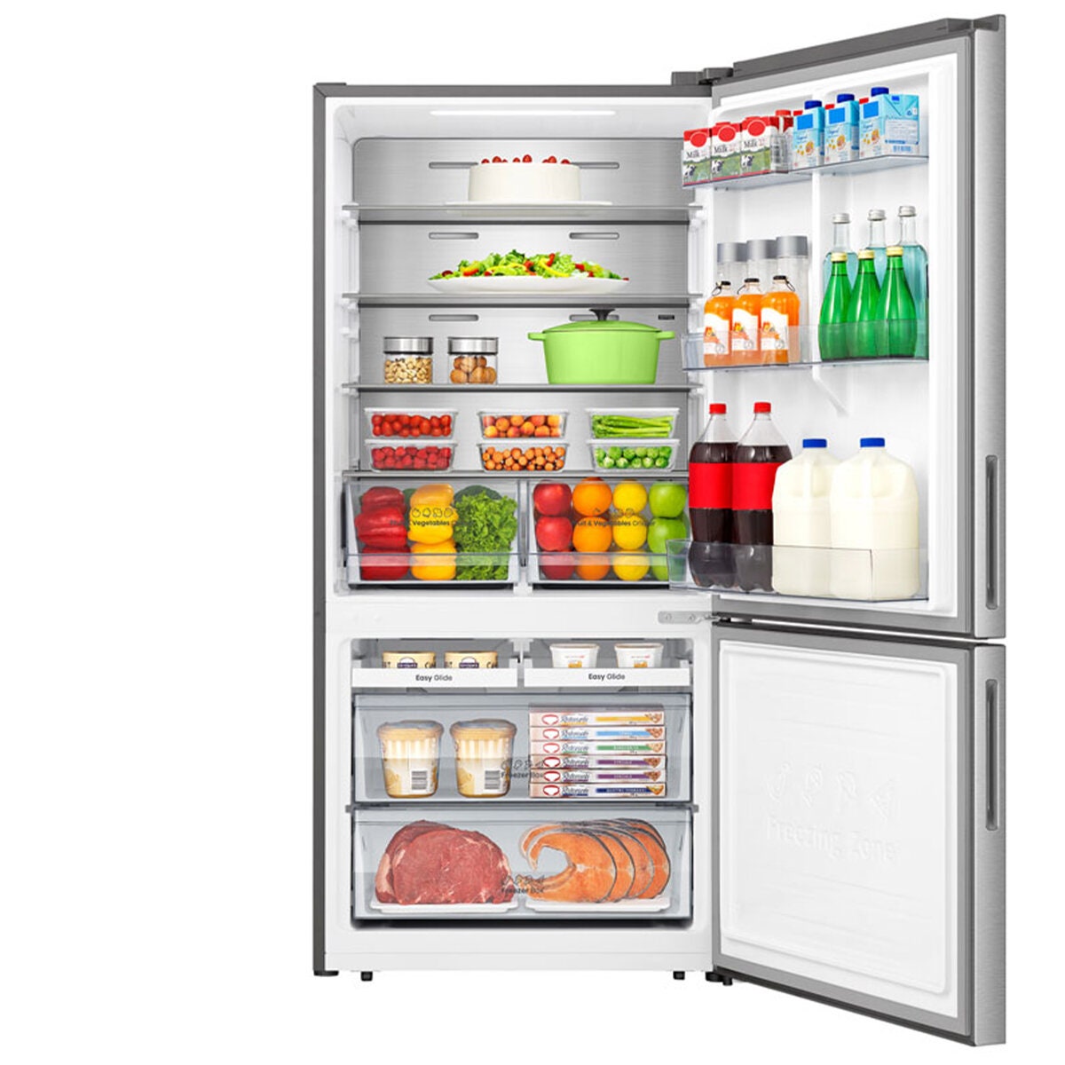 Hisense 503L PureFlat Bottom Mount Fridge - Stainless Steel, 4.5 Star Energy, Double Crispers - HRBM503S