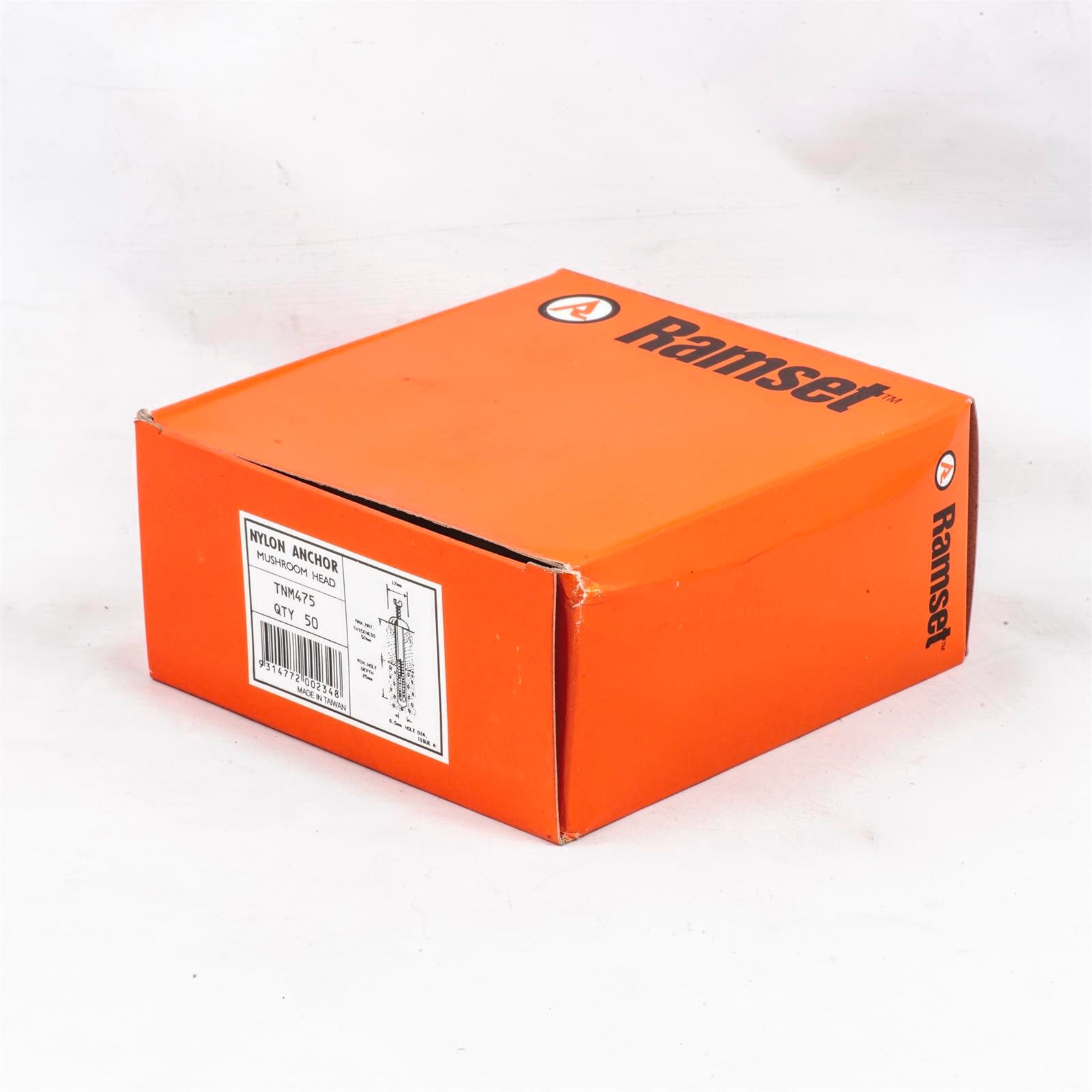 Ramset 6.5 x 75mm Mushroom Head Nylon Masonry Anchor, 50 Pack