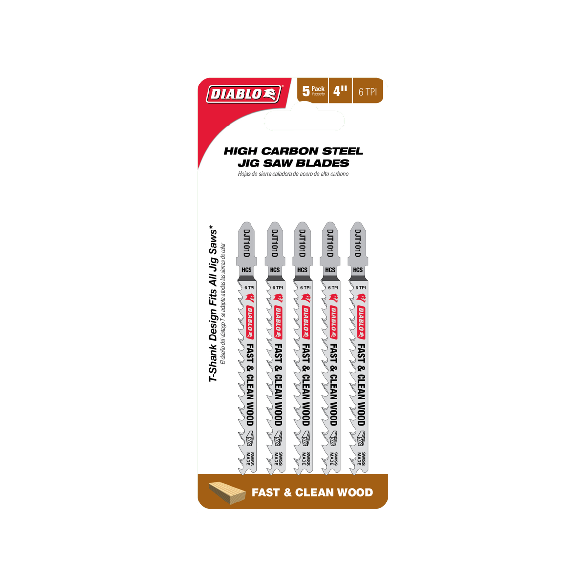 Diablo 100mm High Carbon Steel Jig Saw Blade - 5 Pack - Fast Clean Cuts - SuperSaverAU - view 1