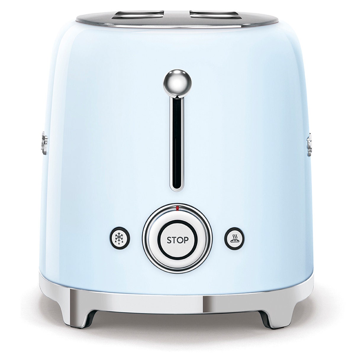 Smeg 50s Retro Style 2 Slice Toaster - Pastel Blue, Six Browning Levels, Wide Slots - TSF01PBAU