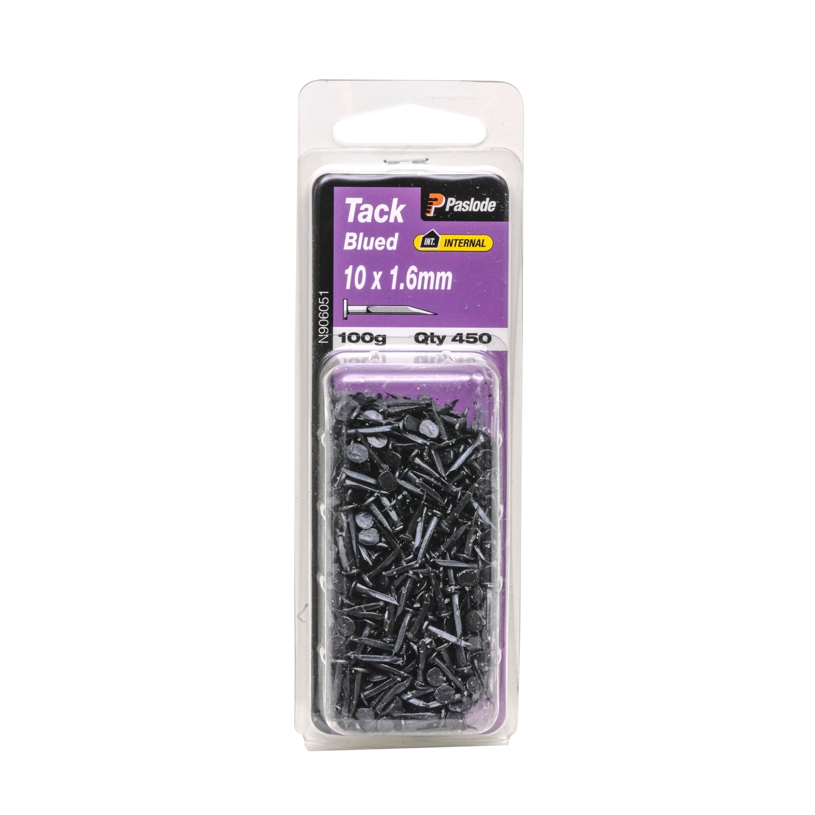 Paslode 10 x 1.6mm 100g Blued Steel Tack Nails - 450 Pack