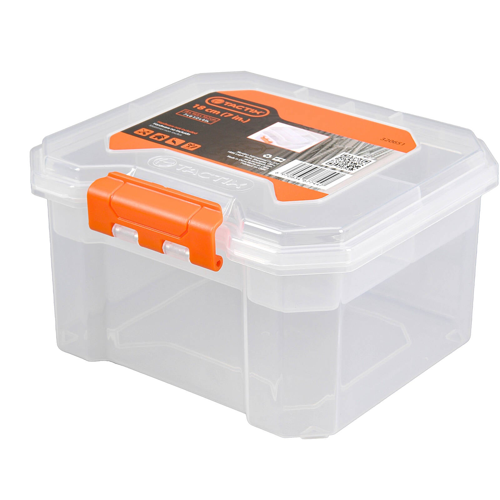 Tactix 180 x 166 x 102mm 4 Compartment Deep Storage Box, Removable Tray
