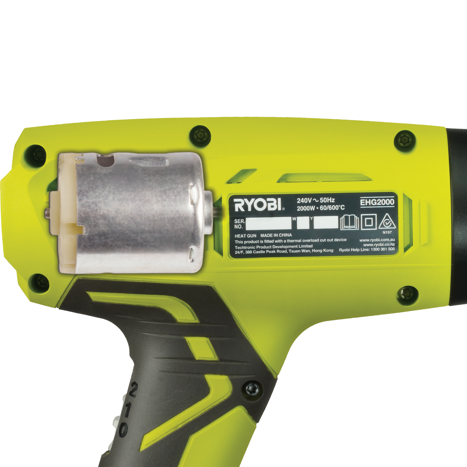 Ryobi 2000W Corded Heat Gun, Dual Temperature 60-600 Degrees, EHG2000