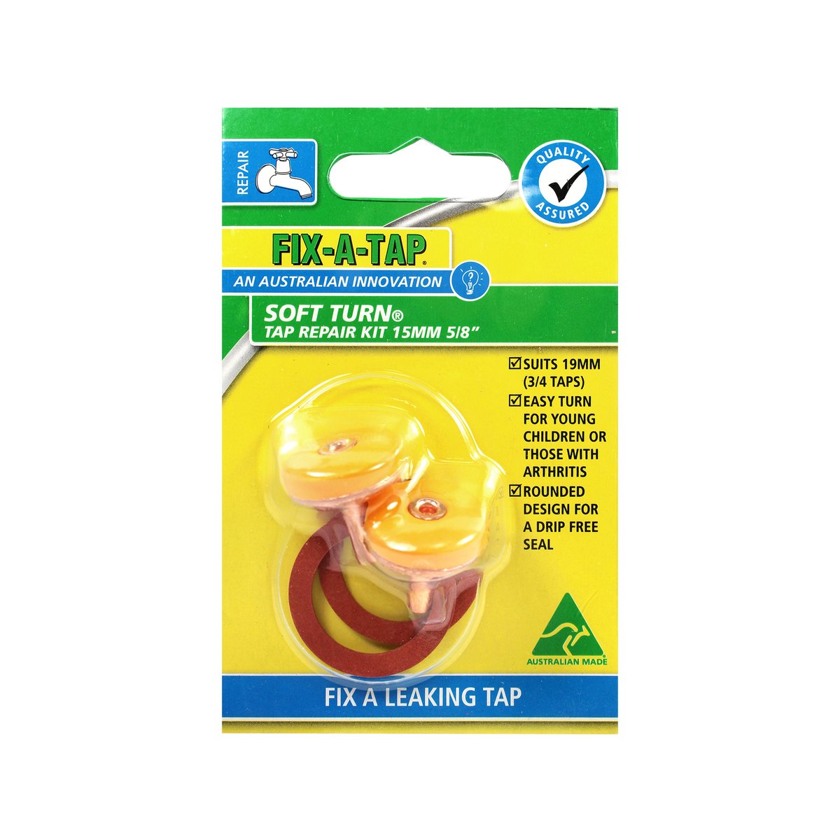 FIX-A-TAP 15mm Soft Turn Tap Valve Repair Kit 2 Pack