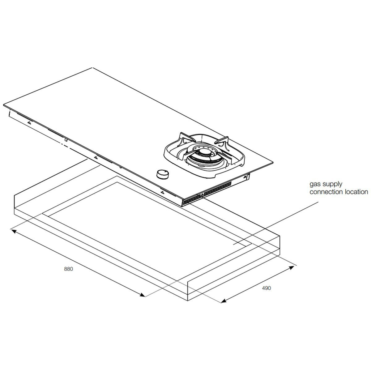 Electrolux 90cm dual fuel cooktop - 4 induction zones, 24MJ wok burner, Hob2Hood - EHH957BE