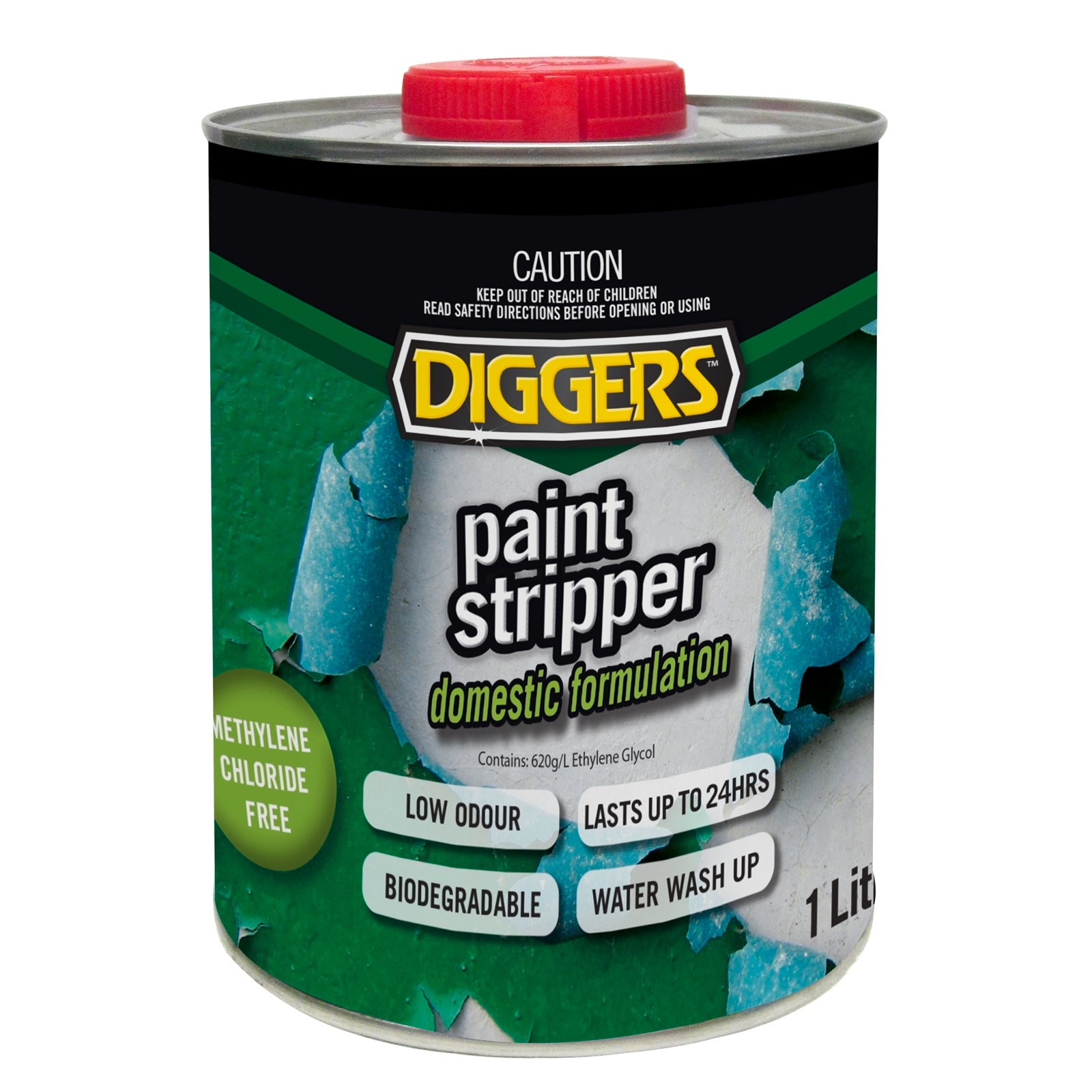 Diggers 1L Paint Stripper Gel, Ethylene Glycol, Low Odour