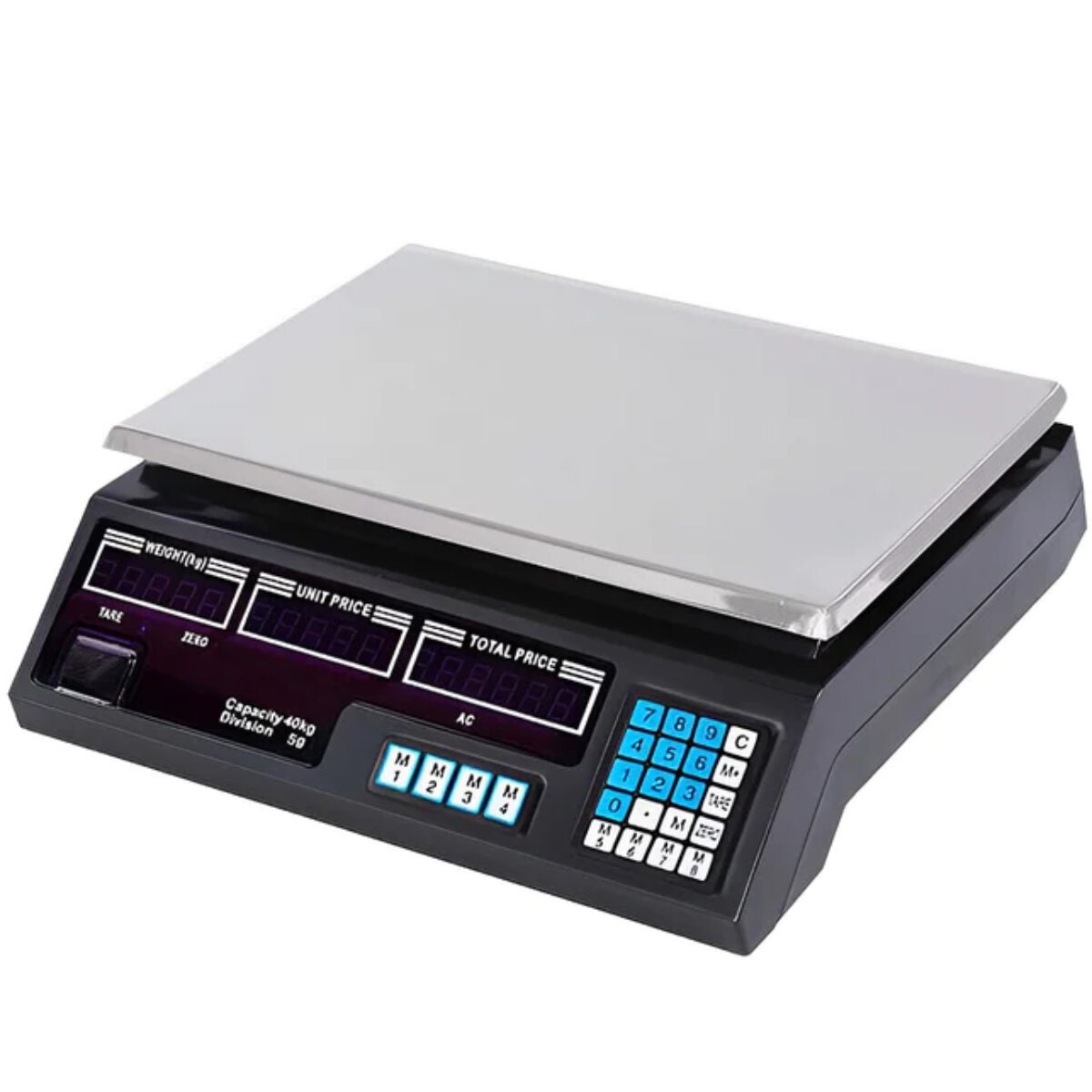 SOGA digital kitchen scales - 40kg capacity, stainless steel plate, double-sided display - 9357641004555