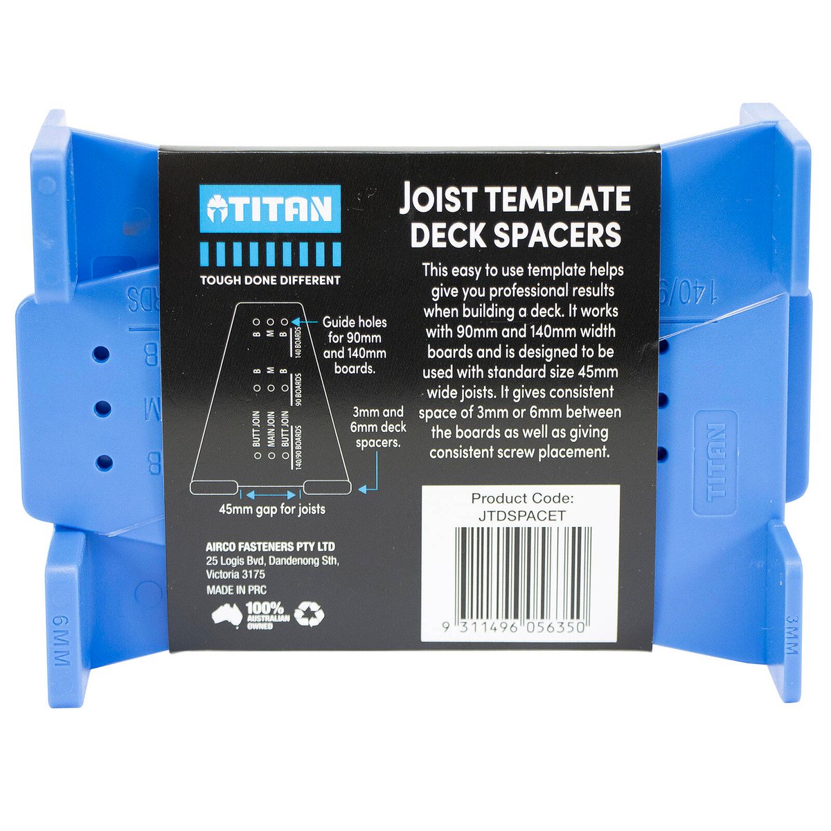 Titan Install Decking Joist Template Spacer 2 Pack - 135mm x 100mm - Consistent Gaps - SuperSaverAU - view 4