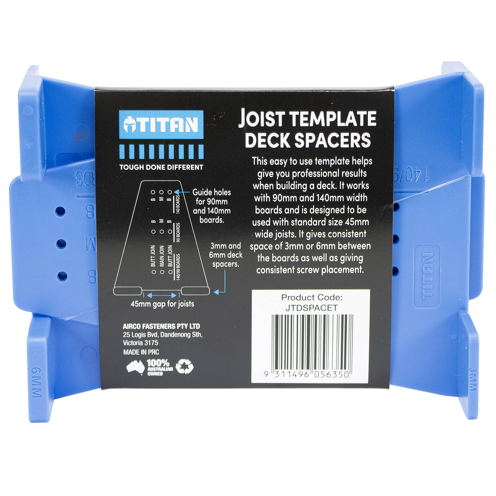 Titan Decking and Joist Template Spacer Reversible 3mm/6mm - 2 Pack