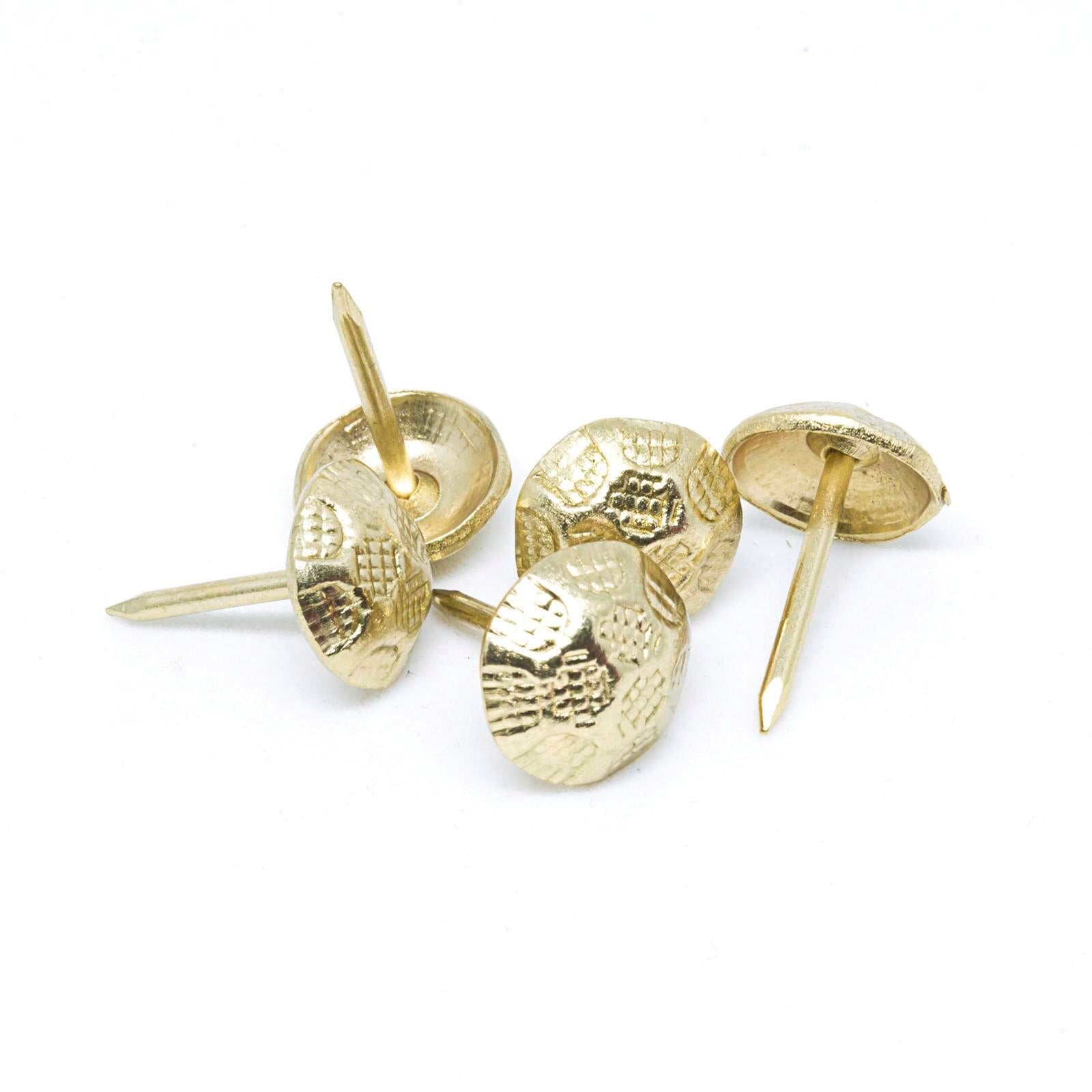 Pinnacle 40mm Brass Hammer Head Upholstery Nails - 50 Pack