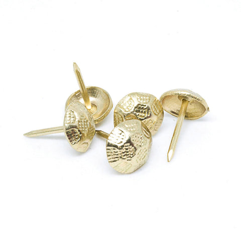 Pinnacle 40mm Brass Hammer Head Upholstery Nails - 50 Pack