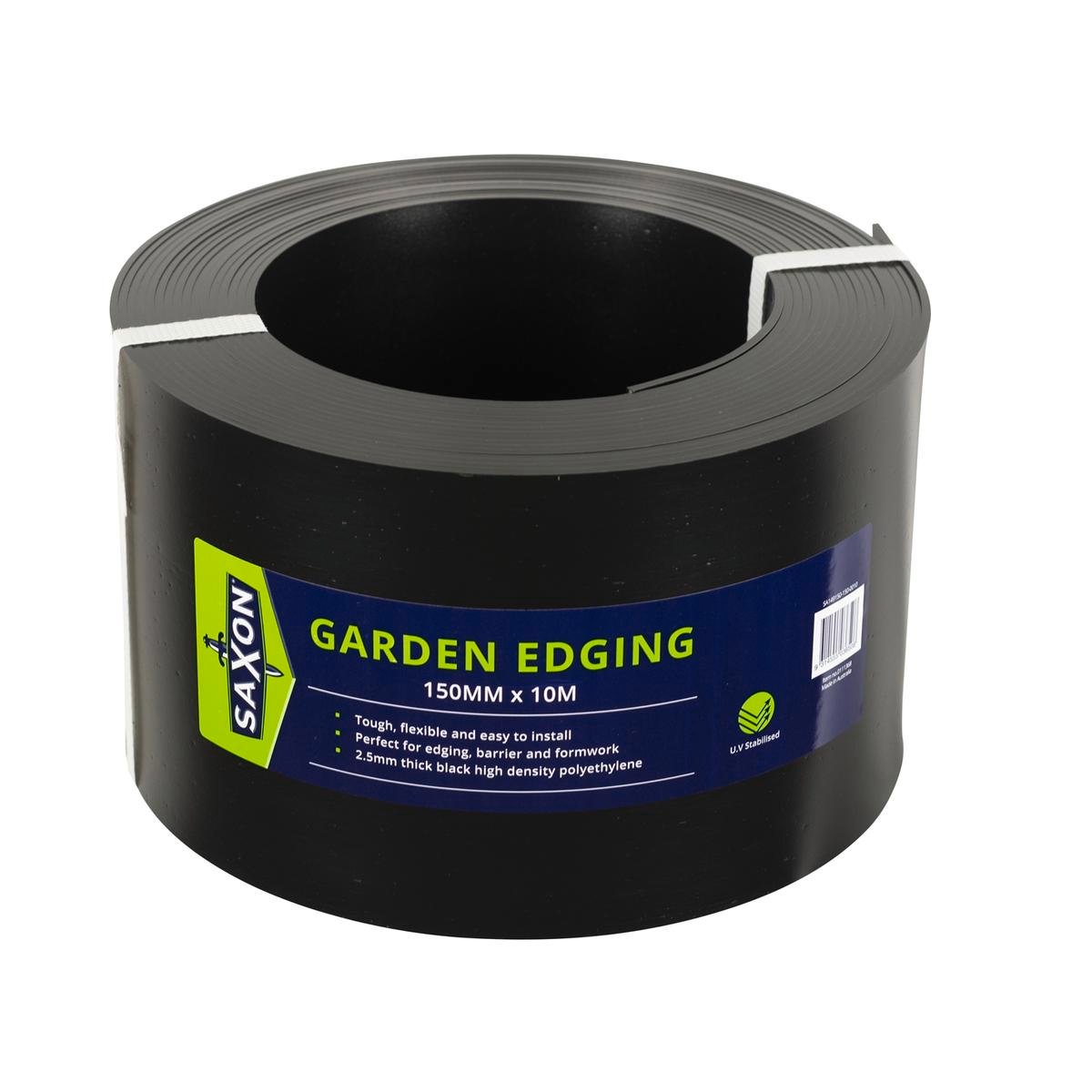 Saxon 150mm x 10m Black HDPE Garden Edge
