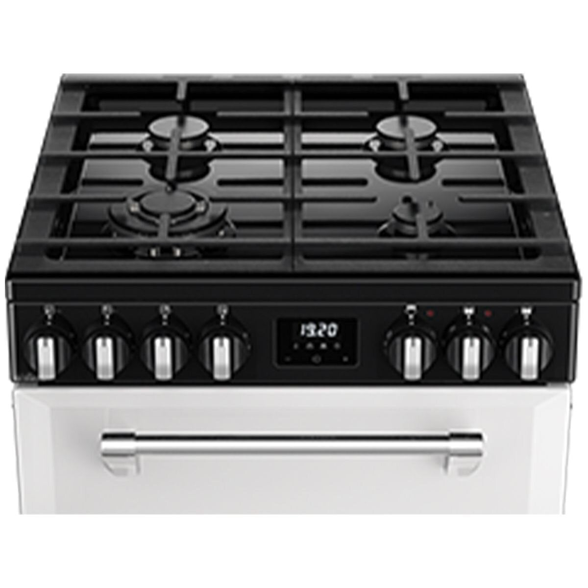 Belling 60cm Mini Richmond Dual Fuel Freestanding Oven - Double Oven, Wok Burner, White - BMR60DODFW