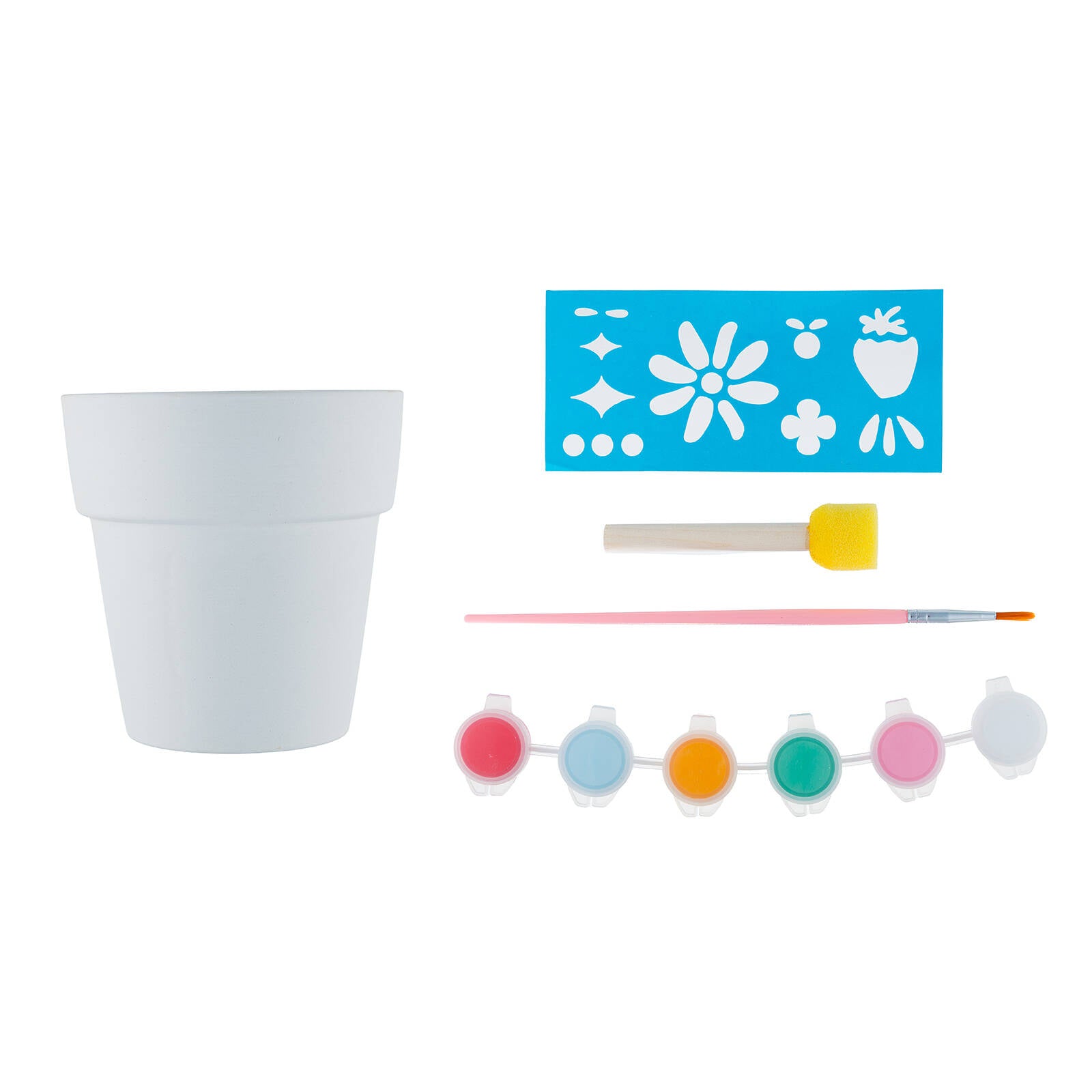 Crafted Paint Your Own Pot Kit with Fruit & Flower Stencil