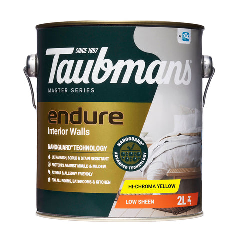 TAUBMANS Endure 2L Hi-C Yellow Low Sheen Interior Walls Paint Water Based UV Resistant
