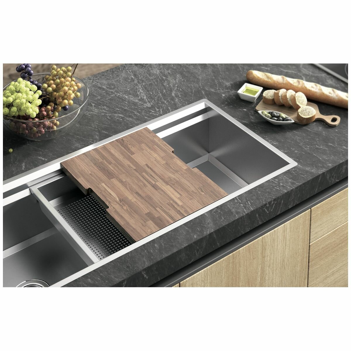 Artinox Layer 74 Workstation Sink - 780mm Wide, Stainless Steel, Tap Hole, Top or Flush Mount - LACCBRP074