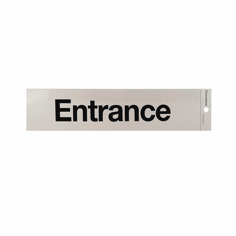 Sandleford 245 x 58mm Entrance Self Adhesive Sign, Gloss Silver Weather Resistant Polycarbonate