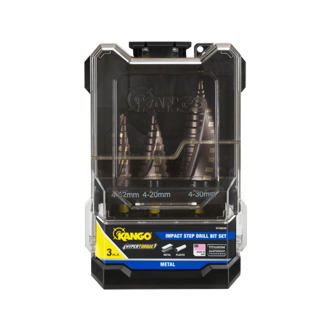 Kango Hypertorque 3 Piece Step Drill Bit Set (4-12mm, 4-20mm, 4-30mm)