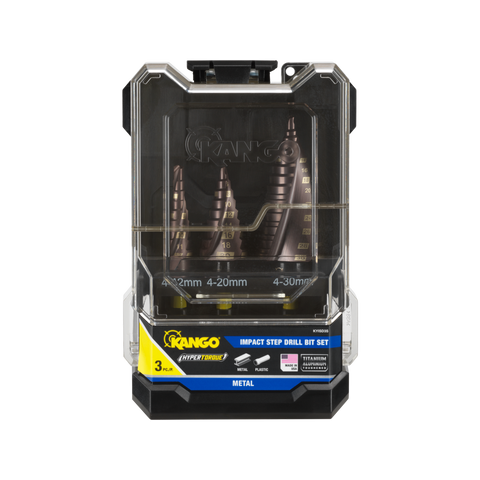 Kango Hypertorque Step Drill Bit Set - 3 Piece - 4-12mm, 4-20mm, 4-30mm - Metal Drilling - SuperSaverAU - view 1