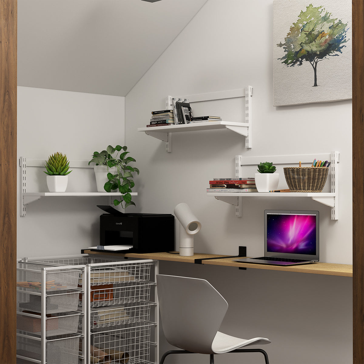 Flexi Storage Home Solutions White Double Slot Wall Strip - 300mm Steel Wall Mount Track